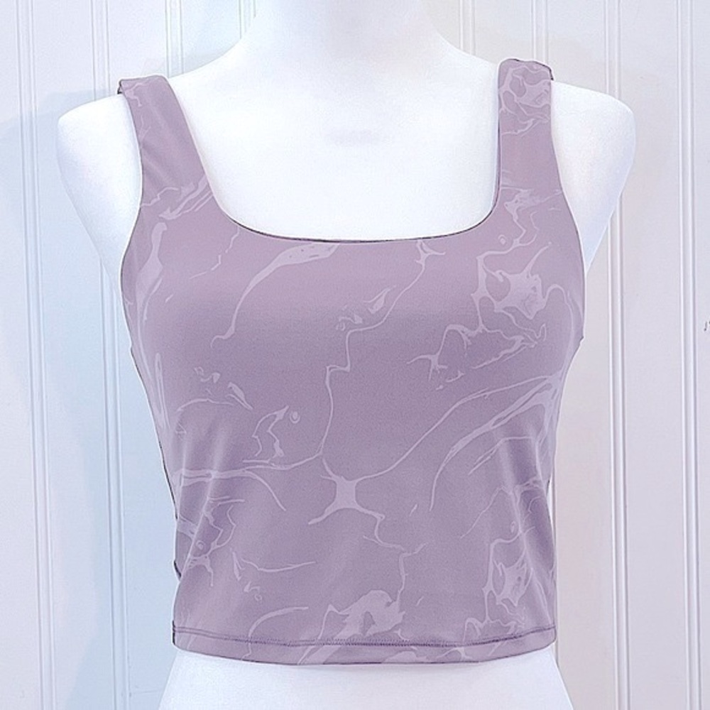 All in Motion Women’s Pullover Longline Sports Bra Tank Light Lavender Purple